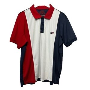 Albert Morris Comfort Men's Polo Red White Blue XL